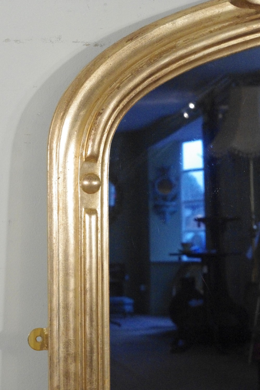 English Victorian Gilt Large Arch Top Overmantle Mirror View V