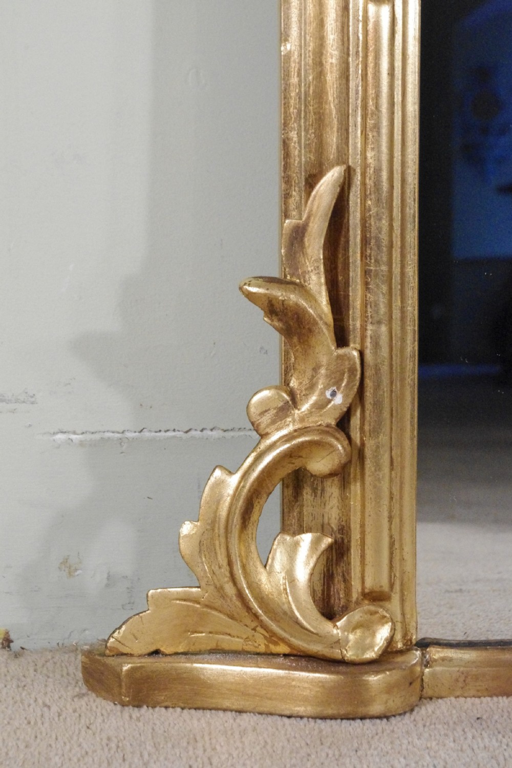 English Victorian Gilt Large Arch Top Overmantle Mirror View VI