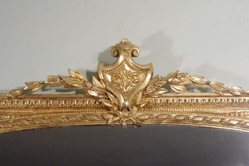 English Victorian Gilt Large Overmantle Mirror View III
