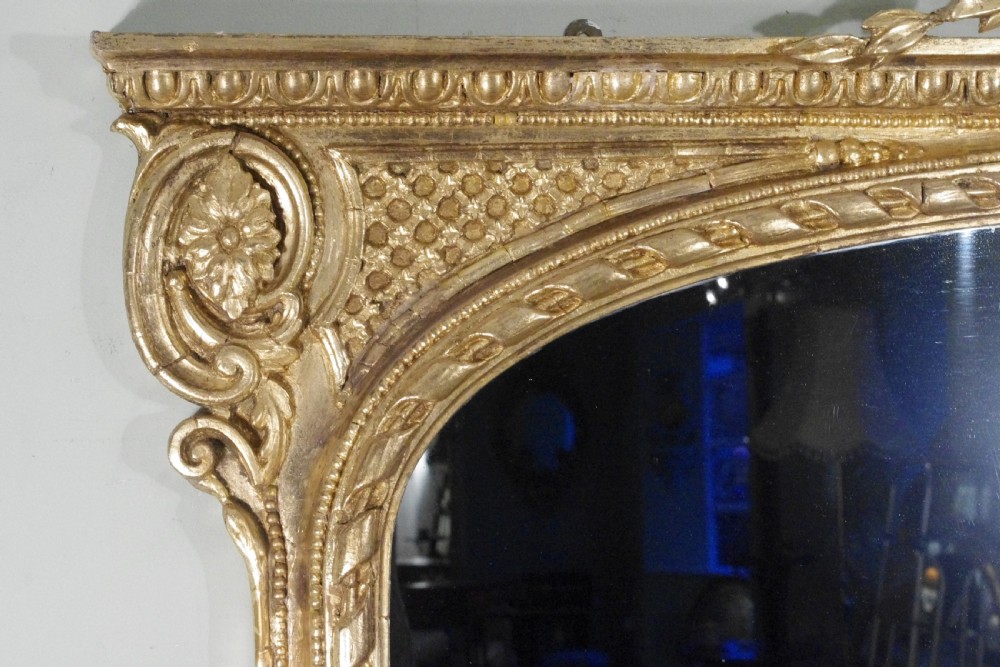 English Victorian Gilt Large Overmantle Mirror View IV