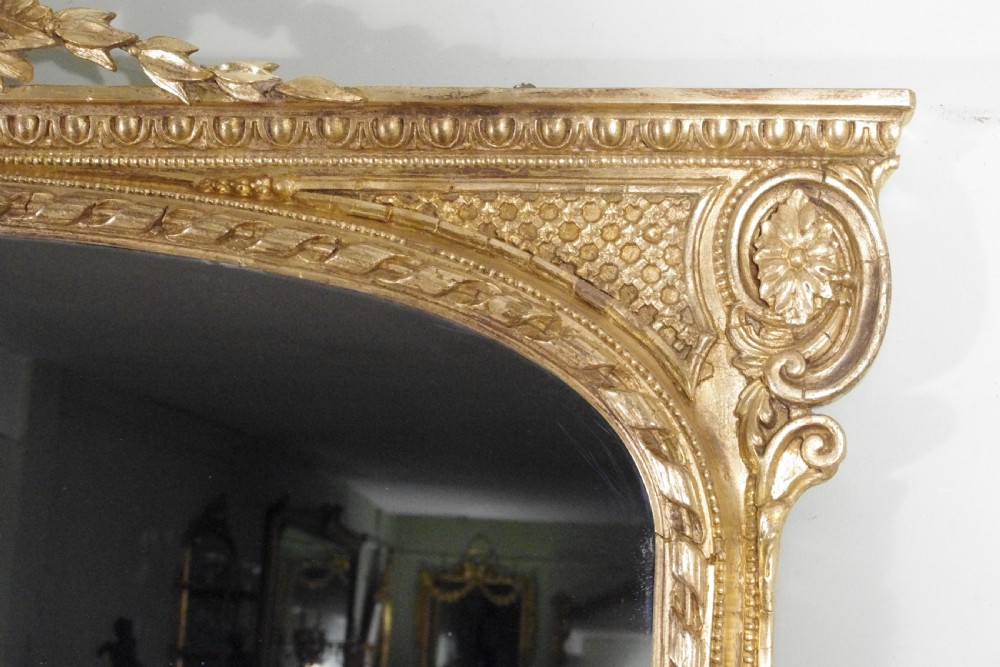 English Victorian Gilt Large Overmantle Mirror View V
