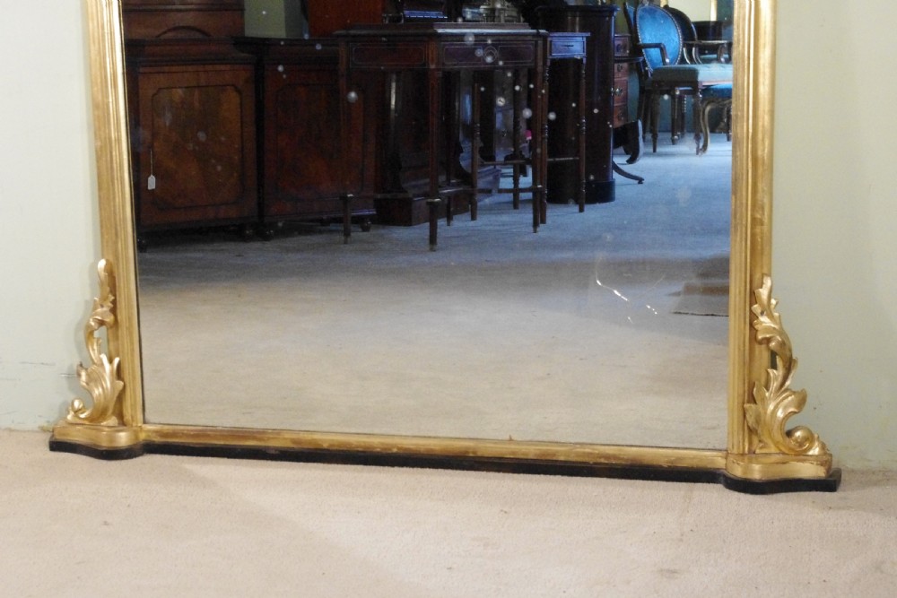 English Victorian Gilt Large Arch Top Overmantle Mirror  View III