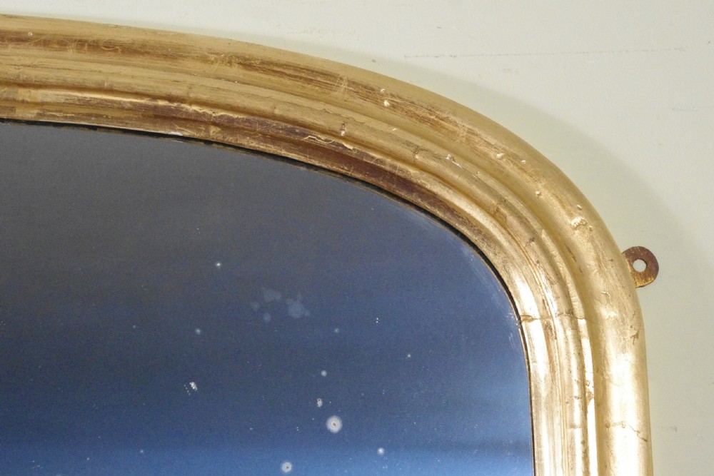 English Victorian Gilt Large Arch Top Overmantle Mirror  View VII
