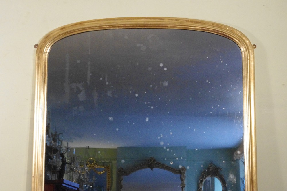 English Victorian Gilt Large Arch Top Overmantle Mirror  View VIII
