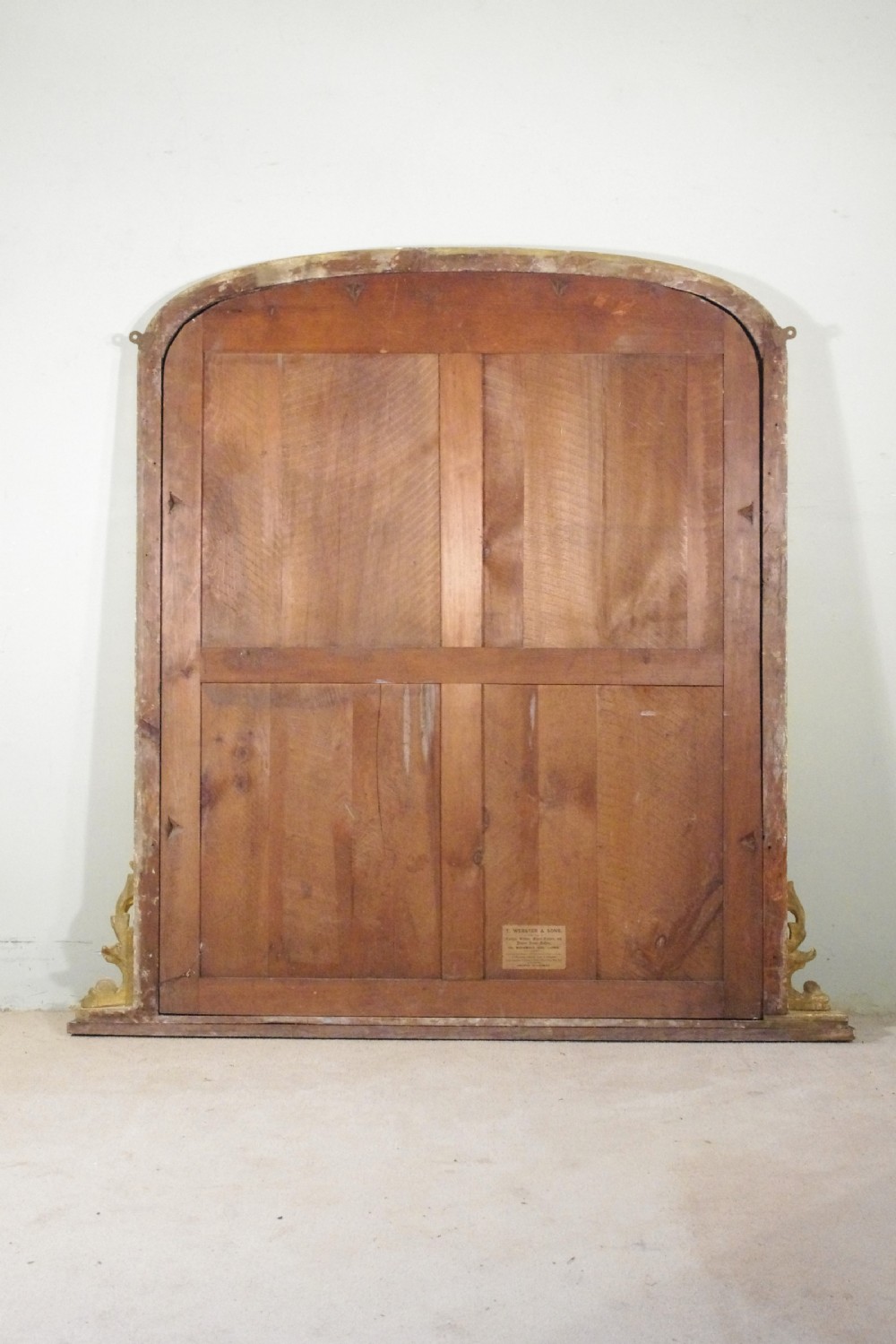 English Victorian Gilt Large Arch Top Overmantle Mirror  View X