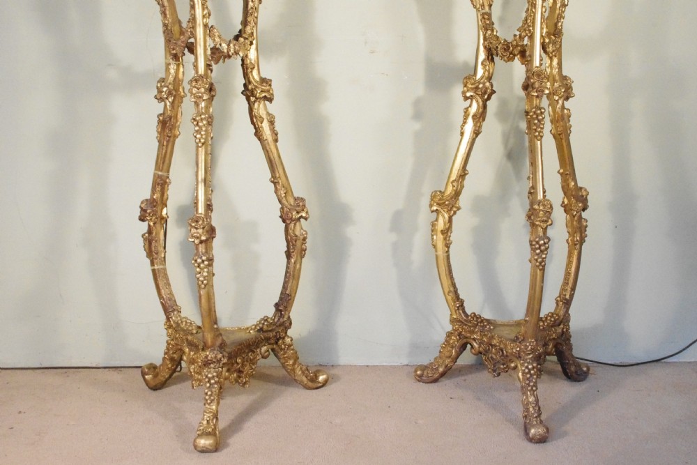 Stunning Pair of Crystal Candelabra Lights on Gilt Torcheres View V