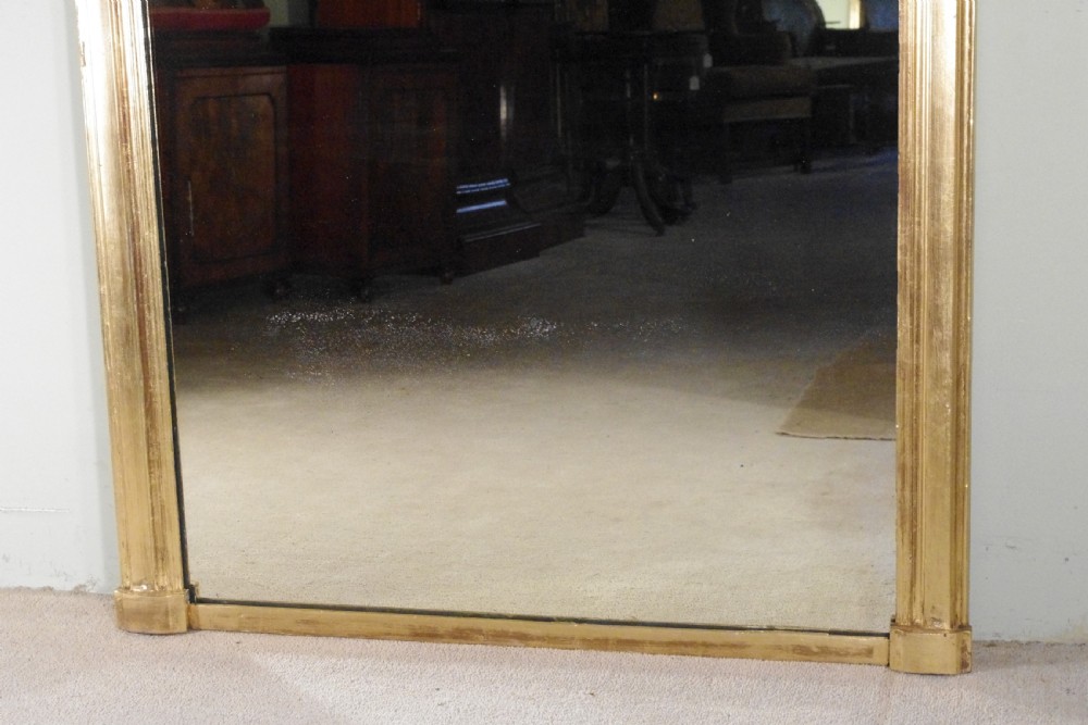 English Victorian Gilt Large Arch top Overmantle Mirror View III