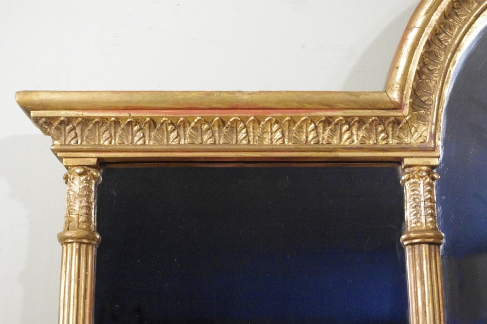 English Victorian Gilt Large Triple Plate Overmantle Mirror View V
