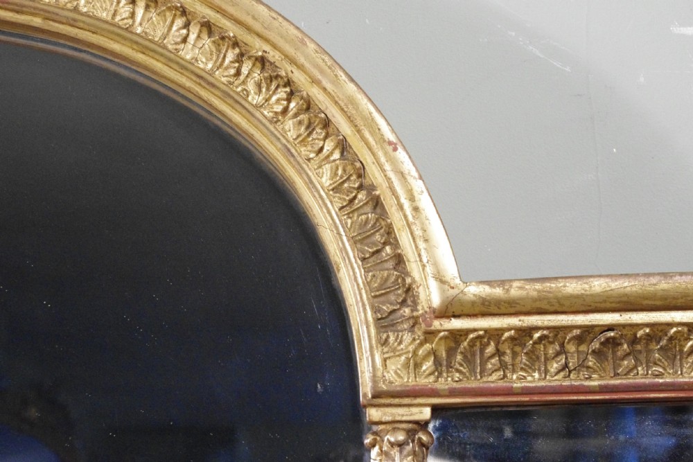 English Victorian Gilt Large Triple Plate Overmantle Mirror View VII