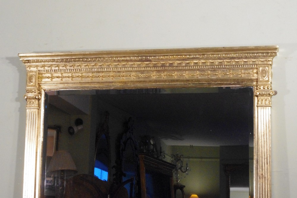 English Victorian Gilt Large Overmantle Mirror View II