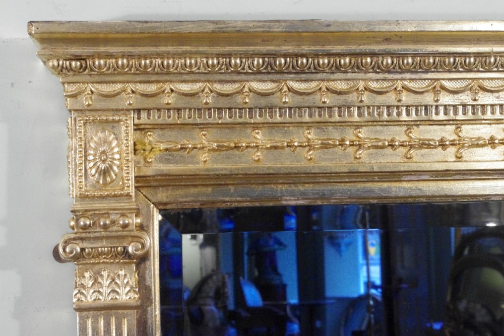 English Victorian Gilt Large Overmantle Mirror View III