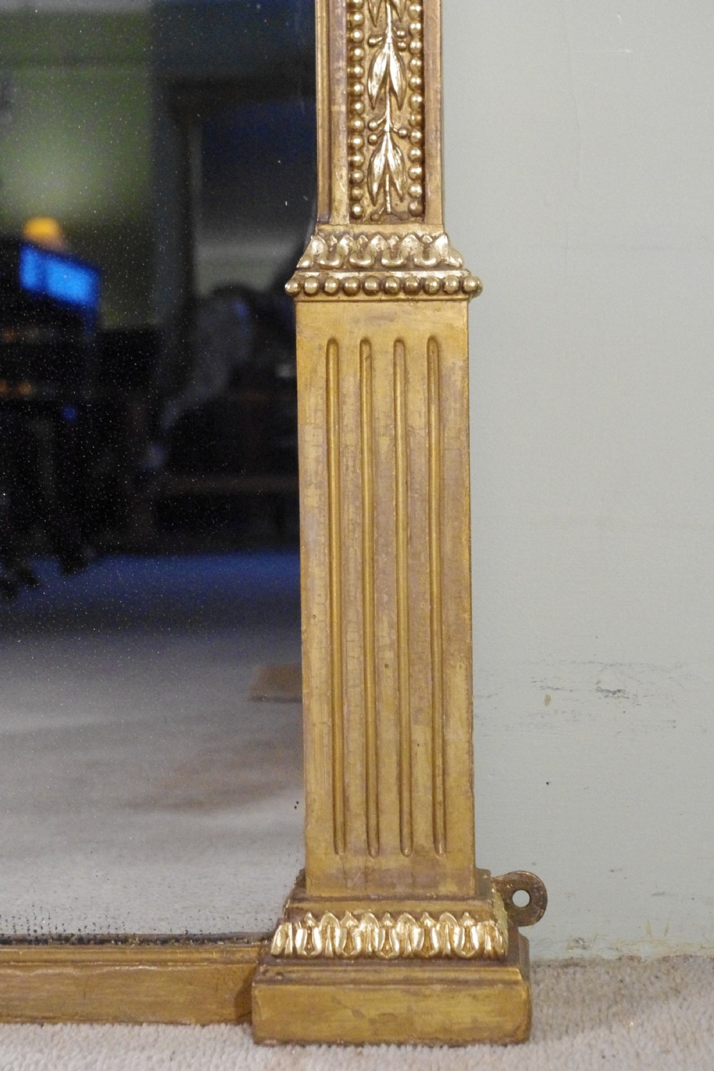 English Victorian Gilt Large Overmantle Mirror by James Shoolbred View VIII
