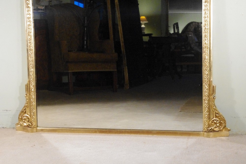 English Victorian Gilt Large Overmantle Mirror View VI