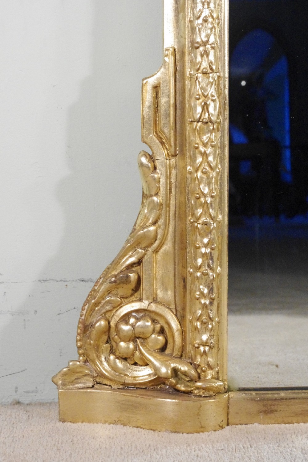 English Victorian Gilt Large Overmantle Mirror View VII
