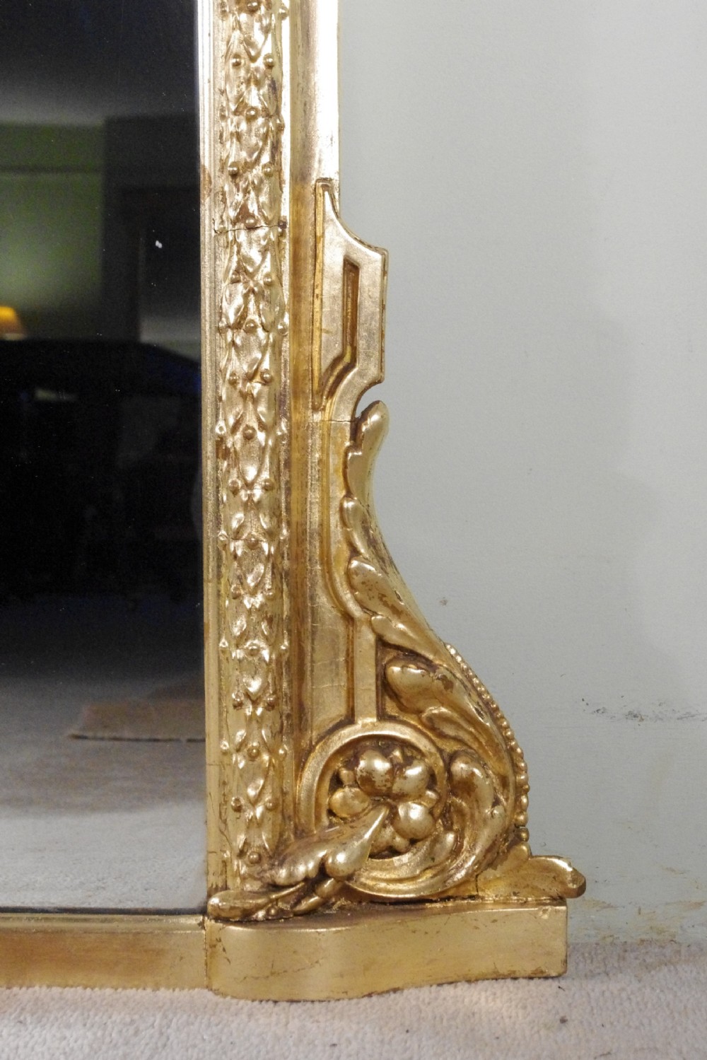 English Victorian Gilt Large Overmantle Mirror View VIII