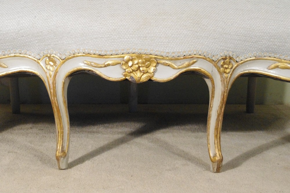 French Louis XV Style Painted and Parcel-Gilt Two Seater Sofa View VIII