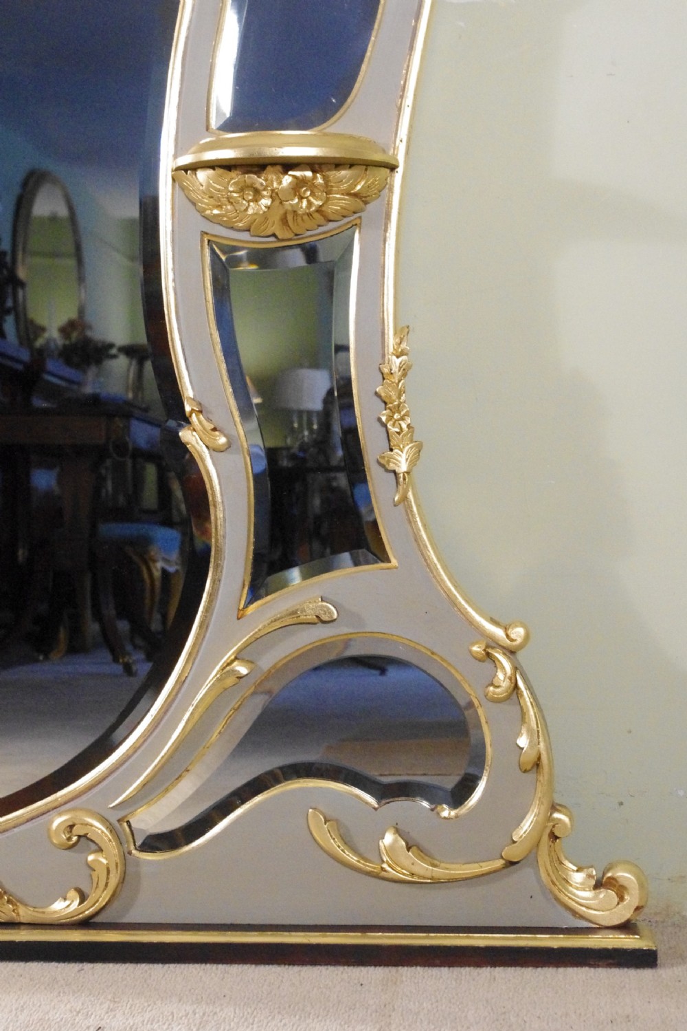 Victoian Painted and Parcel-Gilt Overmantle Mirror with Brackets View VI