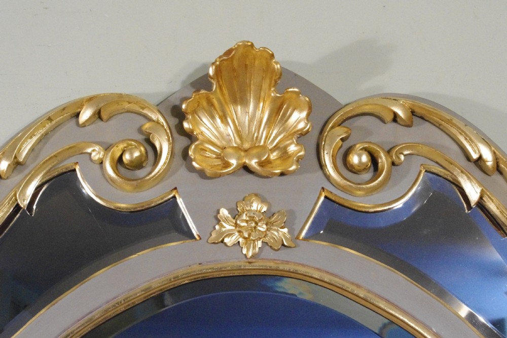 Victoian Painted and Parcel-Gilt Overmantle Mirror with Brackets View VII