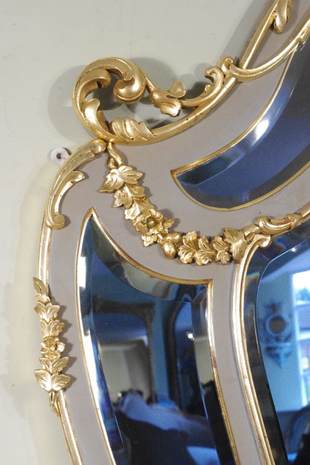 Victoian Painted and Parcel-Gilt Overmantle Mirror with Brackets View VIII