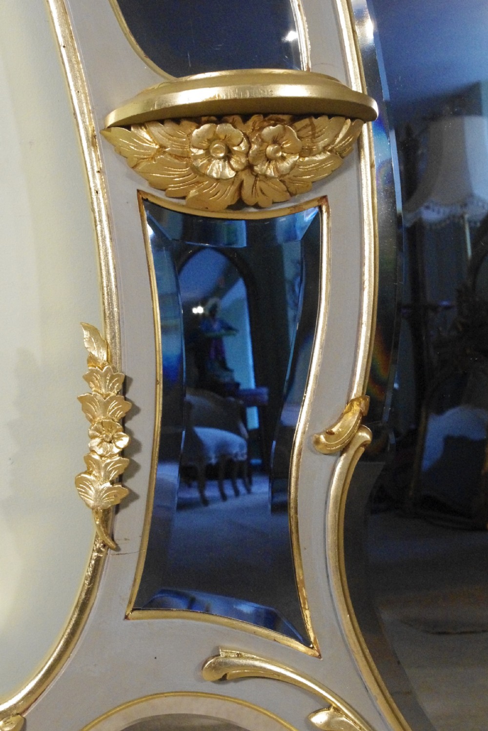 Victoian Painted and Parcel-Gilt Overmantle Mirror with Brackets View IX