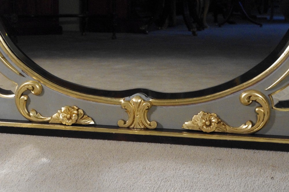 Victoian Painted and Parcel-Gilt Overmantle Mirror with Brackets View XI