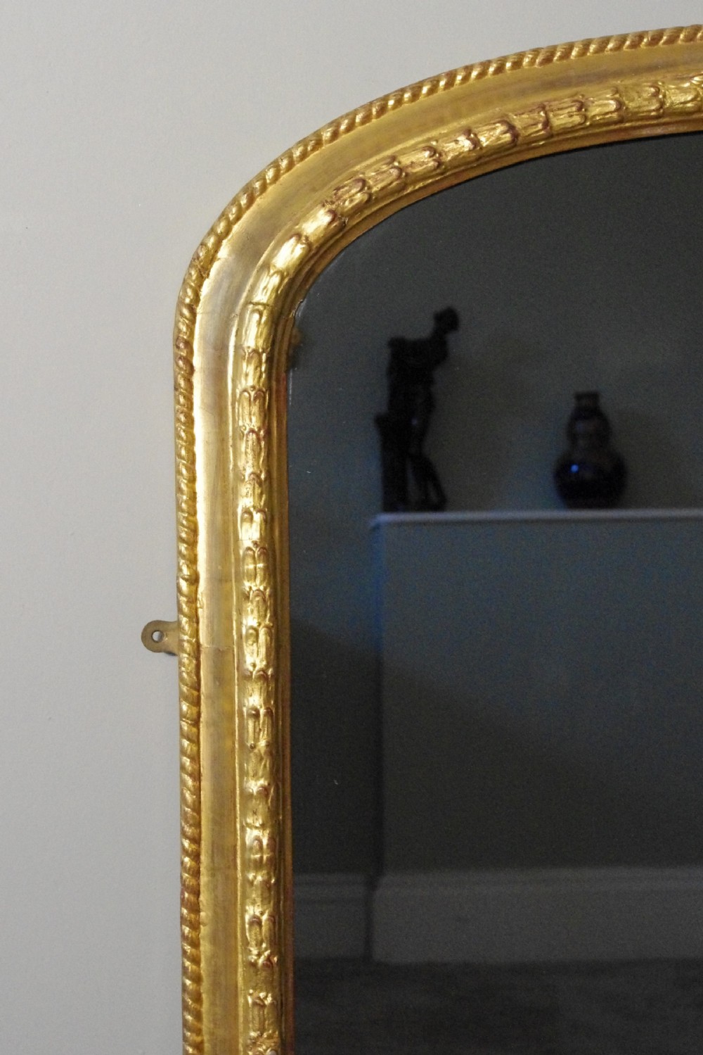 Gilt Large Arch Top Overmantle Mirror with Prince of Wales Feathers  View VIII