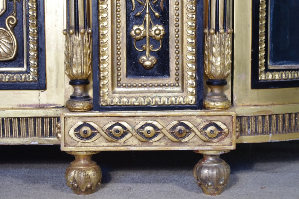 Ebonised and Parcel-Gilt Marble Top Credenza/Sideboard View VI