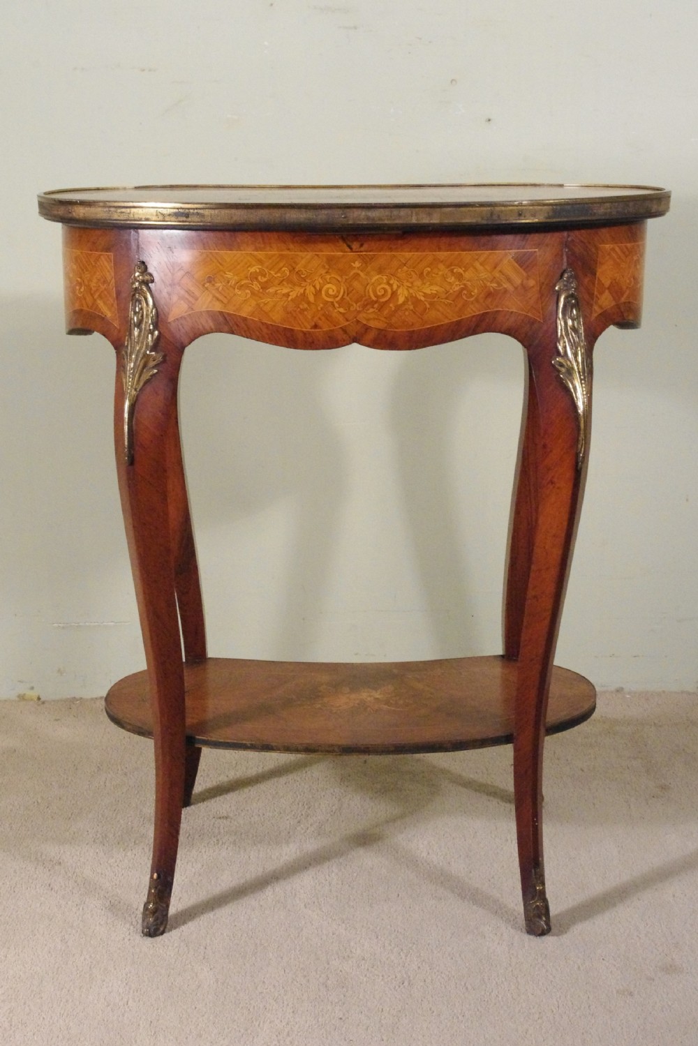 French Ormolu Mounted Kingwood Work/Occasional Table with Parquetry and Marquetry Inlay View XII