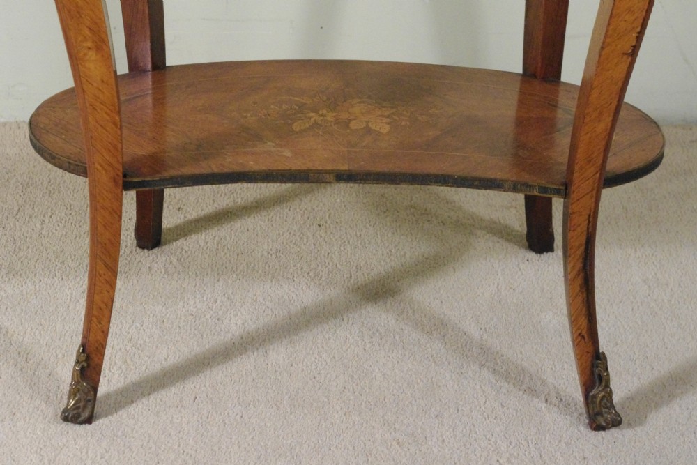 French Ormolu Mounted Kingwood Work/Occasional Table with Parquetry and Marquetry Inlay View XIX