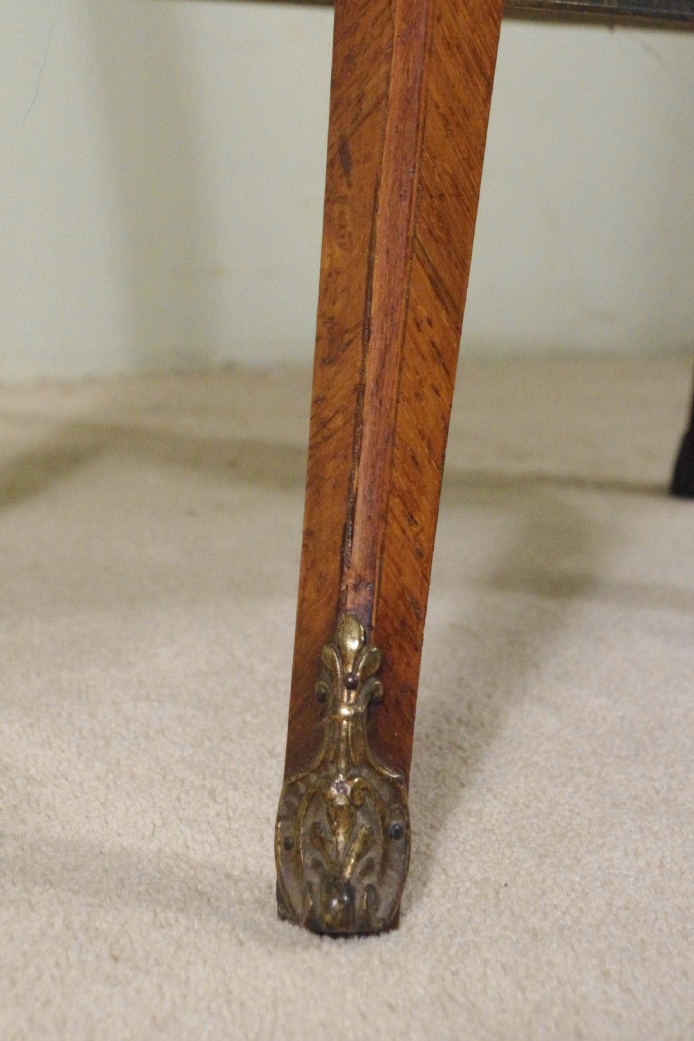 French Ormolu Mounted Kingwood Work/Occasional Table with Parquetry and Marquetry Inlay View XX