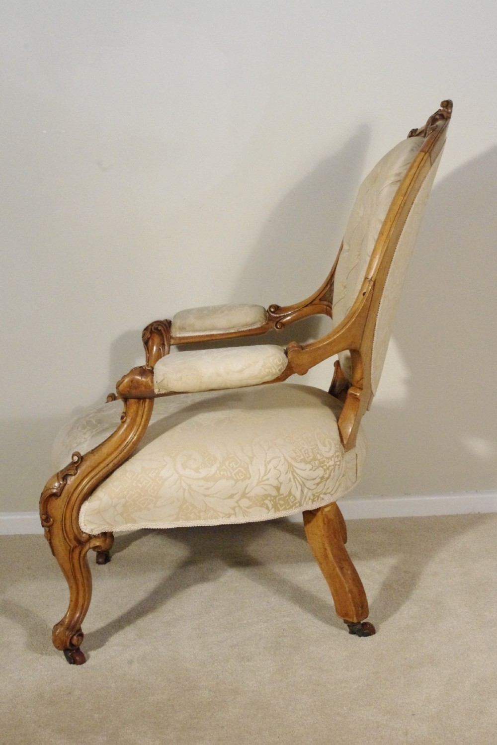 Victorian Walnut Button Back Armchair View IV