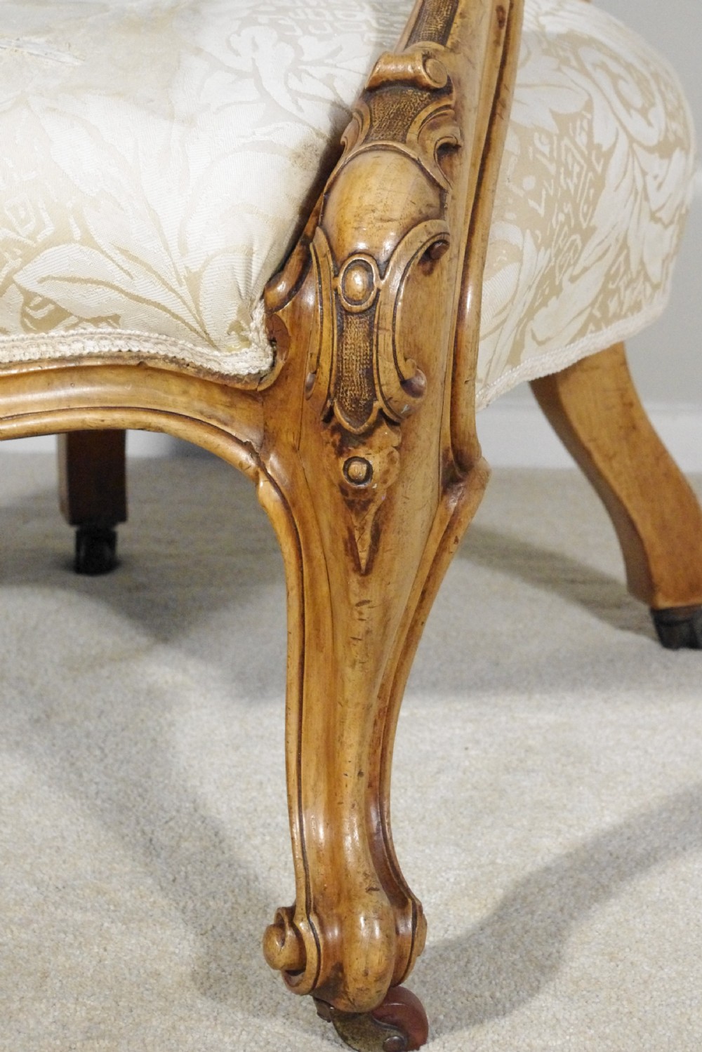 Victorian Walnut Button Back Armchair View IX