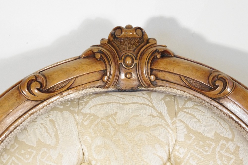 Victorian Walnut Button Back Armchair View XII