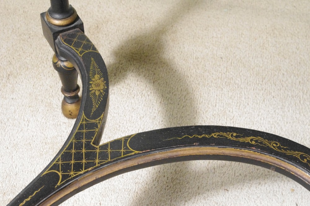 Black Lacquer and Gilt Chinoiserie Kidney- Shaped Writing/ Dressing Table Desk View XXII