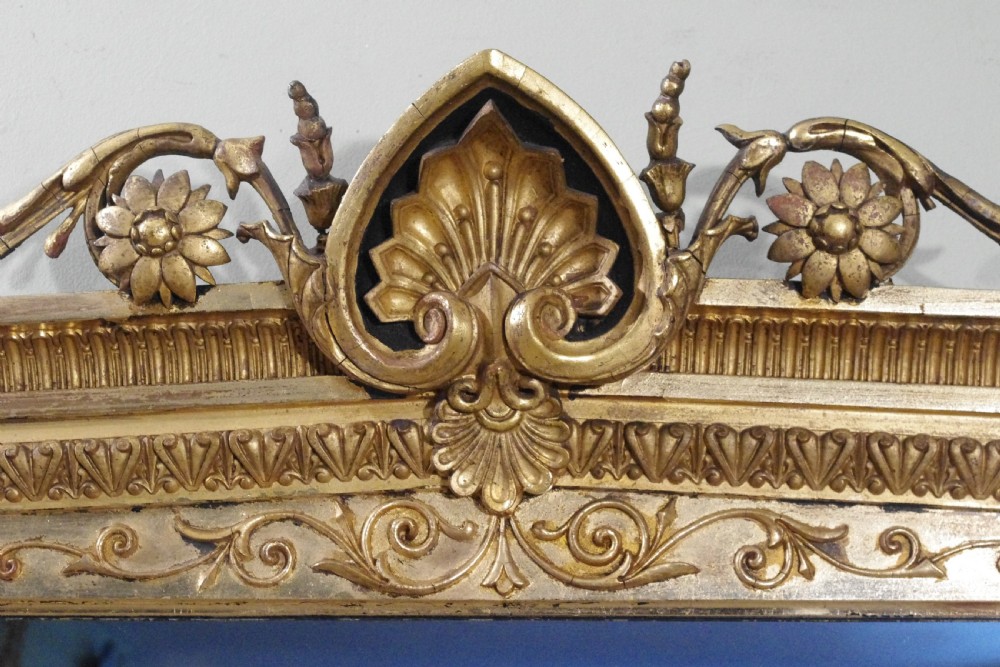 19th Century English Gilt Very Large Overmantle Mirror View IV