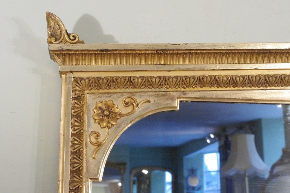 19th Century English Gilt Very Large Overmantle Mirror View V