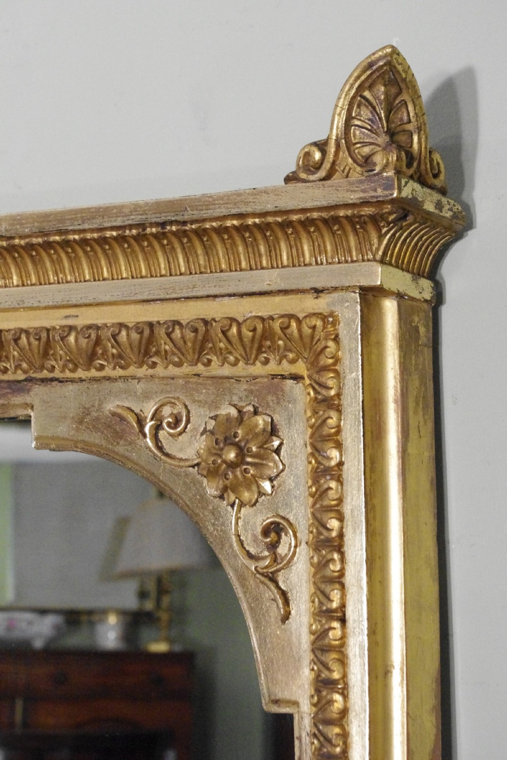 19th Century English Gilt Very Large Overmantle Mirror View VI