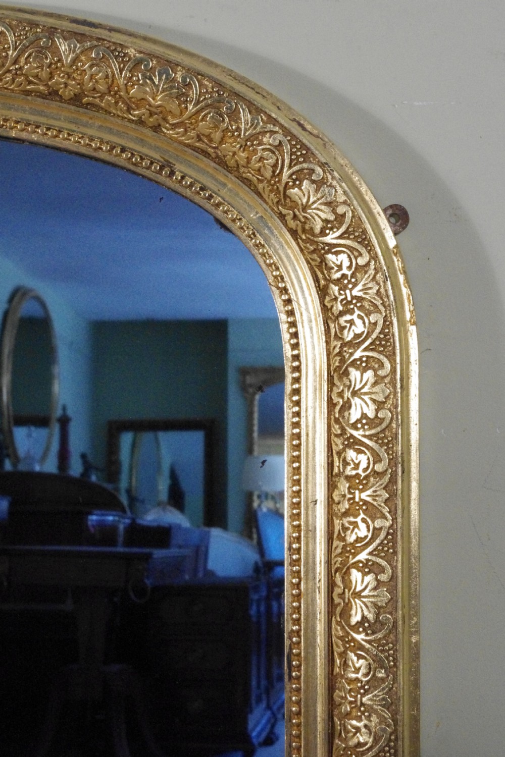Victorian Gilt Arch Top Overmantle Mirror View V