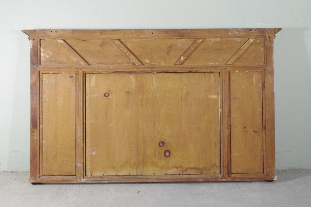 Regency Gilt Neoclassical Large Triple Plate Overmantle Mirror  View XIII