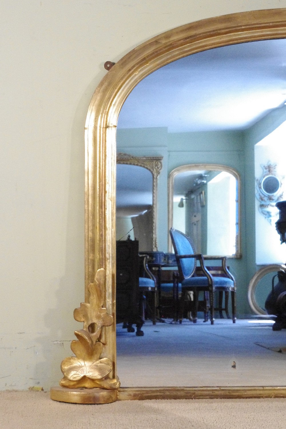 Victorian Gilt Large Arch Top Overmantle Mirror View II