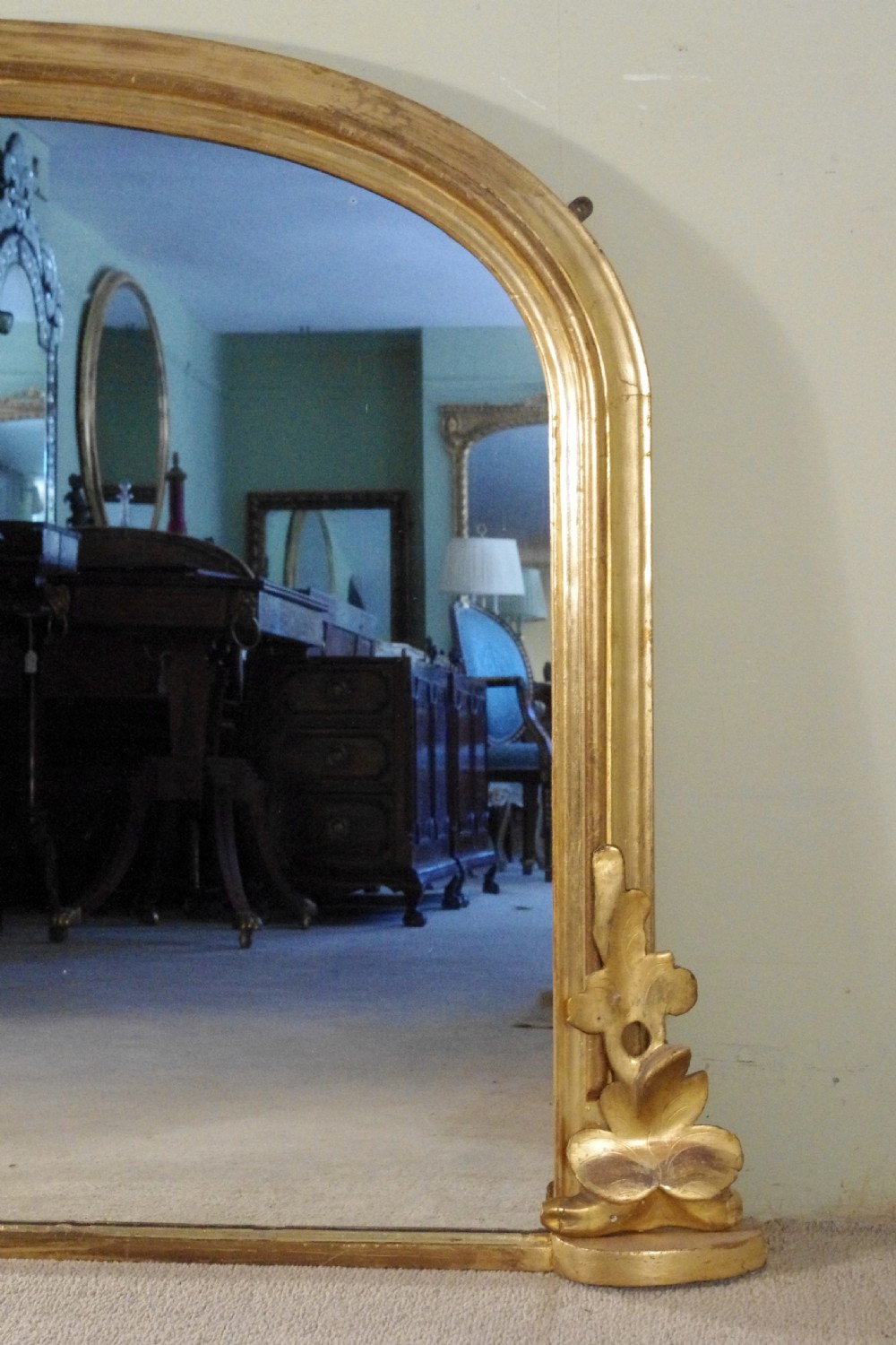 Victorian Gilt Large Arch Top Overmantle Mirror View III