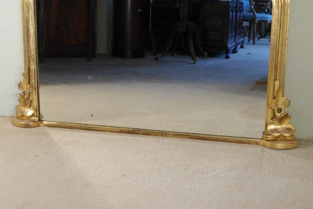 Victorian Gilt Large Arch Top Overmantle Mirror View VI