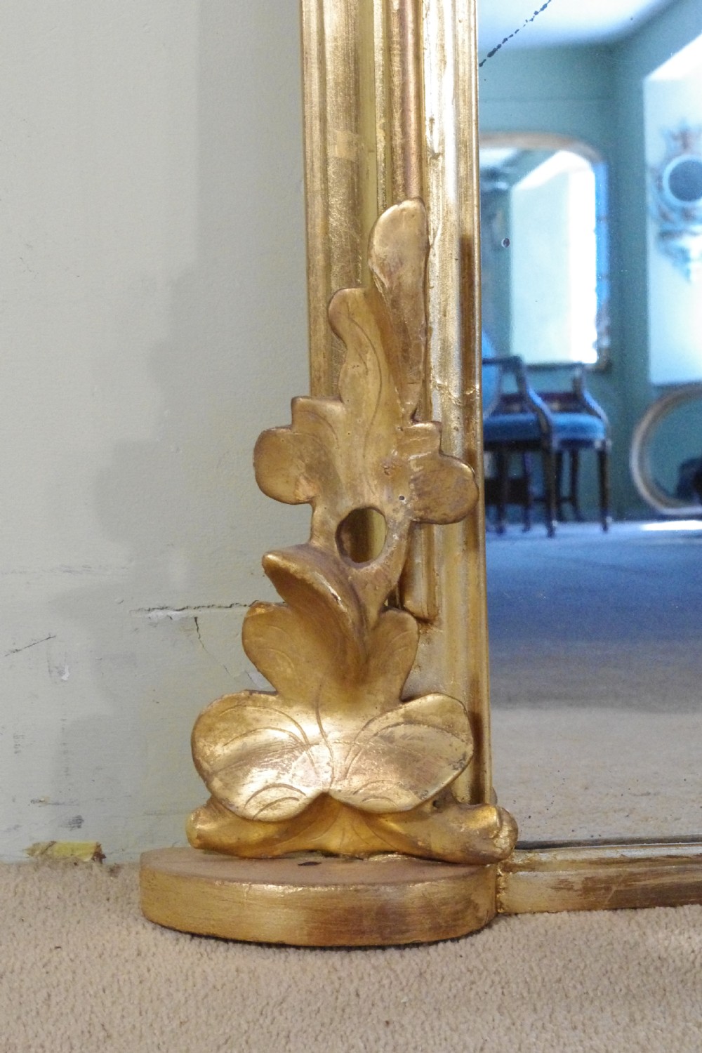 Victorian Gilt Large Arch Top Overmantle Mirror View VII