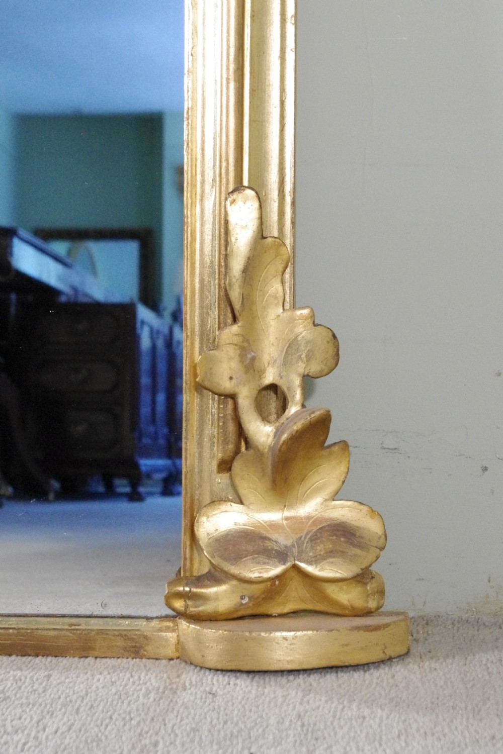 Victorian Gilt Large Arch Top Overmantle Mirror View VIII