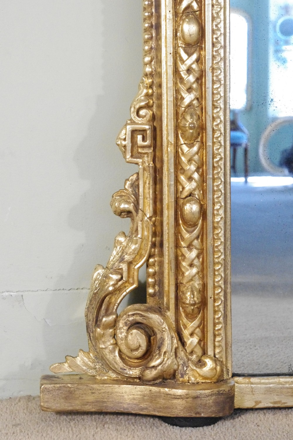 English Victorian Gilt Large Arch Top Overmantle Mirror View VII