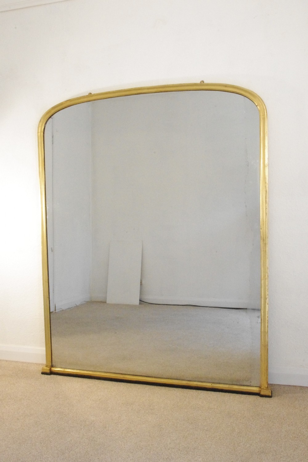 Victorian Gilt Large Arch Top Overmantle Mirror