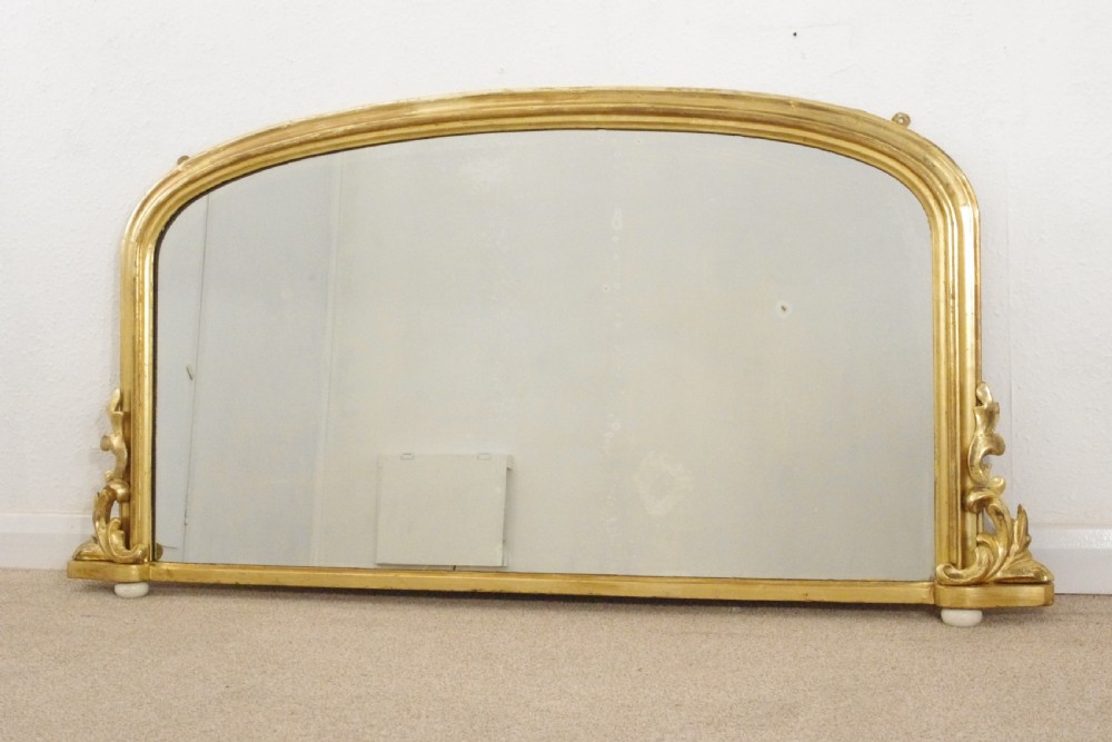 Victorian Gilt Arch Top Overmantle Mirror