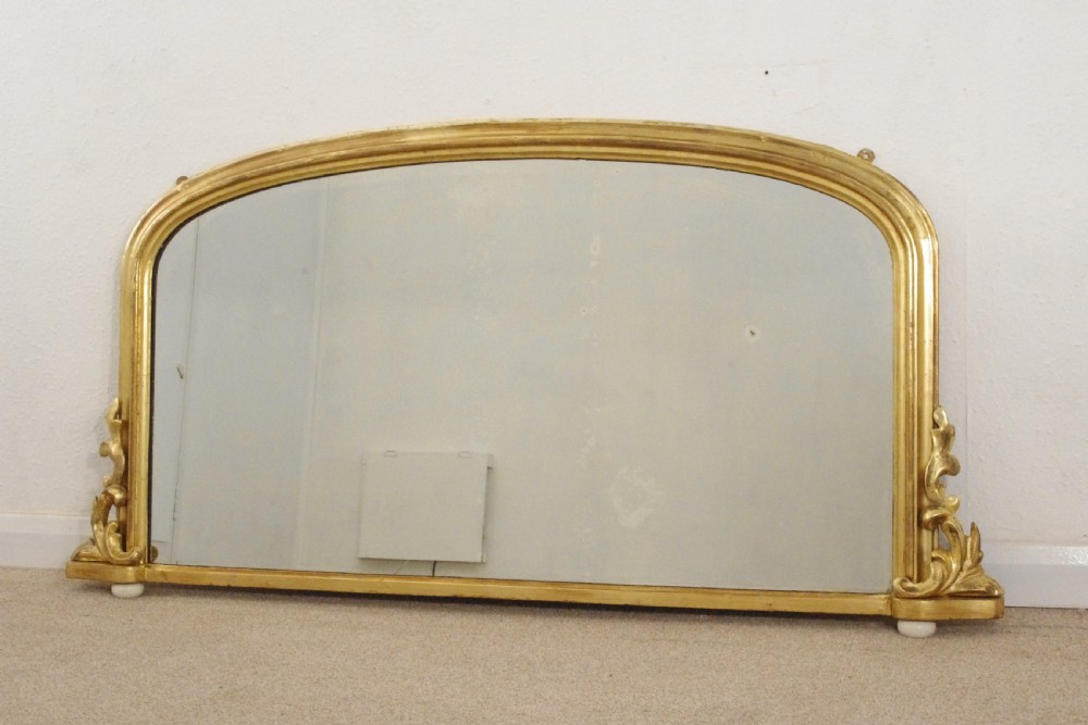 Victorian Gilt Arch Top Overmantle Mirror View VI