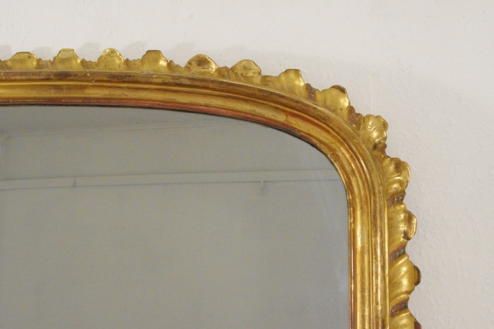 Victorian Large Gilt Wood Arch Top Overmantle Mirror View V