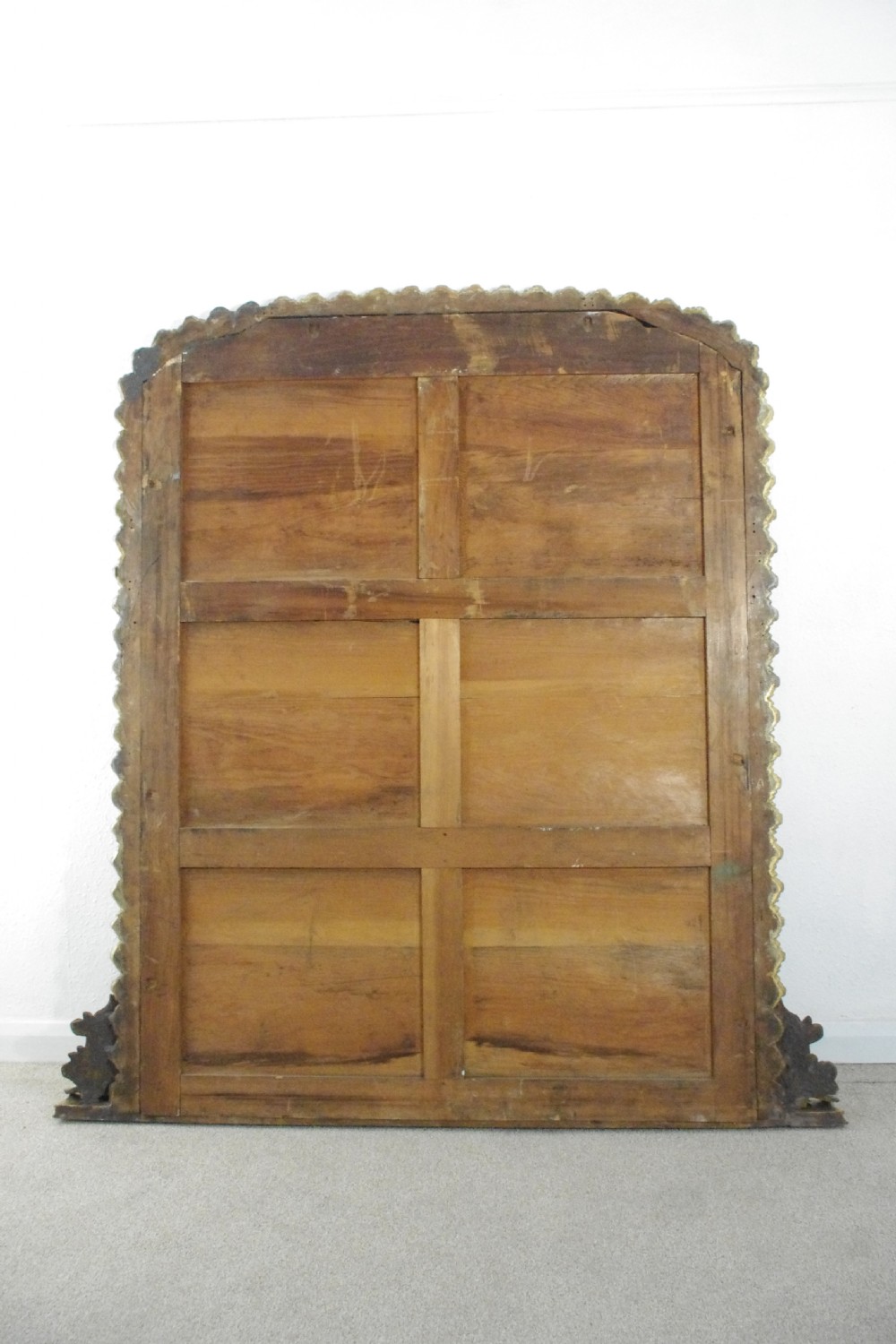 Victorian Large Gilt Wood Arch Top Overmantle Mirror View X